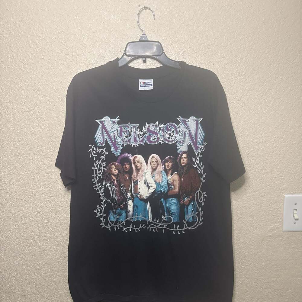 Vintage 1990 Nelson After The Rain Tour T-Shirt.  Size Large. Single Stitch
